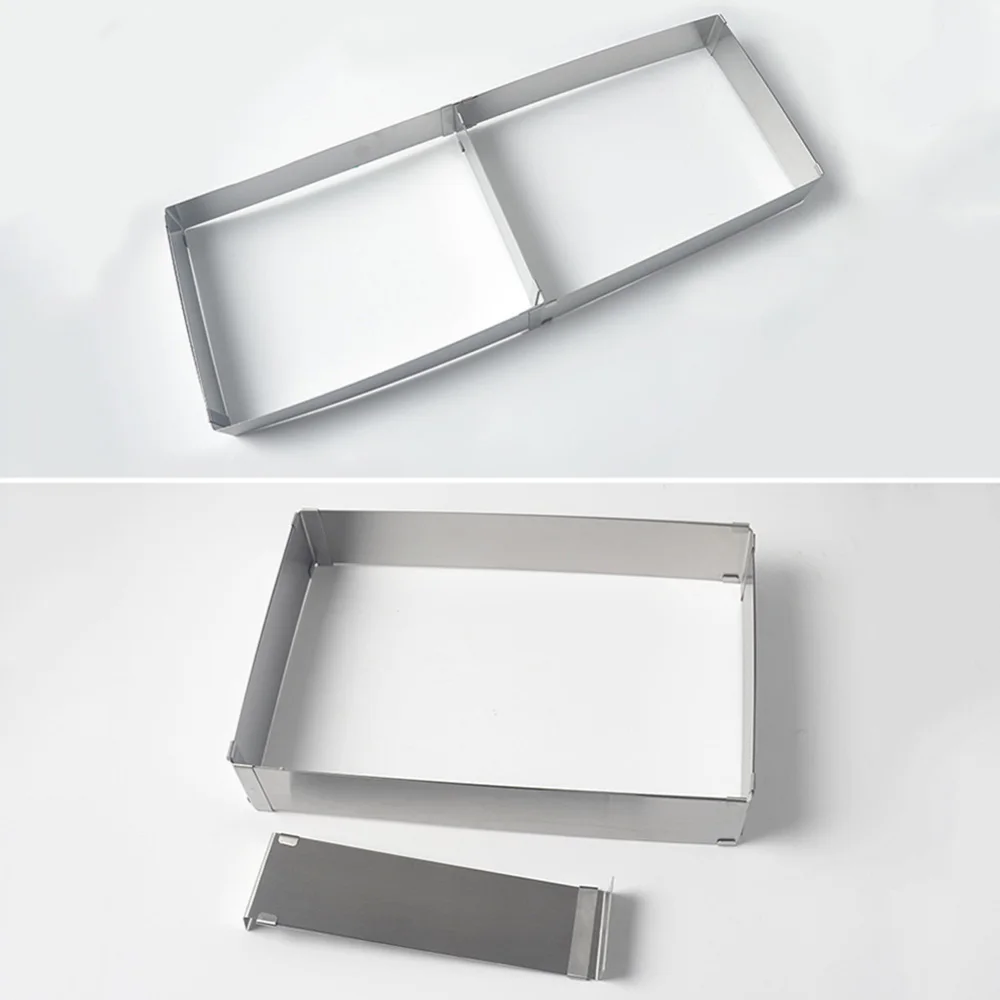 Ручная работа Нержавеющая сталь Регулируемая прямоугольная сковорода из нержавеющей стали антипригарные формы для выпечки Кухонные инструменты