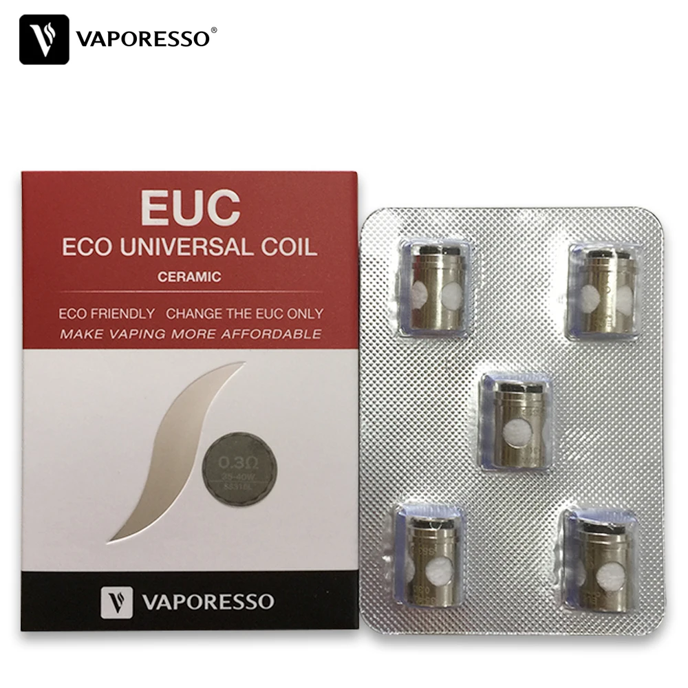 Vaporesso SS316L керамическая традиционная катушка EUC 0.3ом 0.5ом 0.6ом 0.4ом катушка для Veco Plus Танк VM Veco Estoc Mega Estoc танк