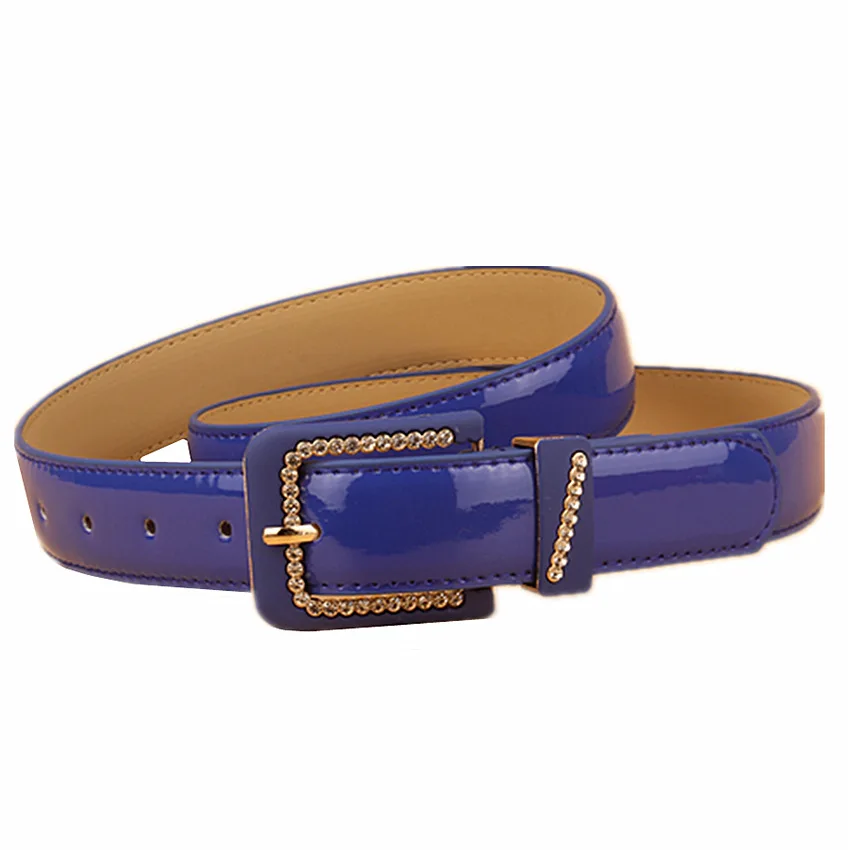 

Women's belt diamond inlaid diamond belts fashion casual patent leather frosted buckle beltFemale multi-colorWaist BeltWaistband