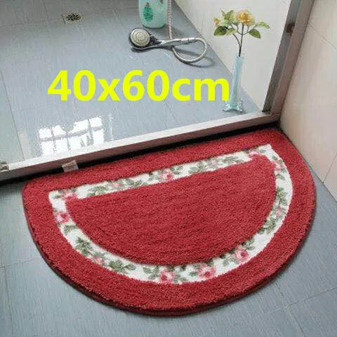 Semicircle Red 40x60 Кухонный коврик в форме сердца, напольный ковер для гостиной, полукруг, дверь для ванной комнаты, влагопоглащающая поверхность, коврик для ванной, нескользящий домашний коврик - Цвет: Semicircle Red 40x60