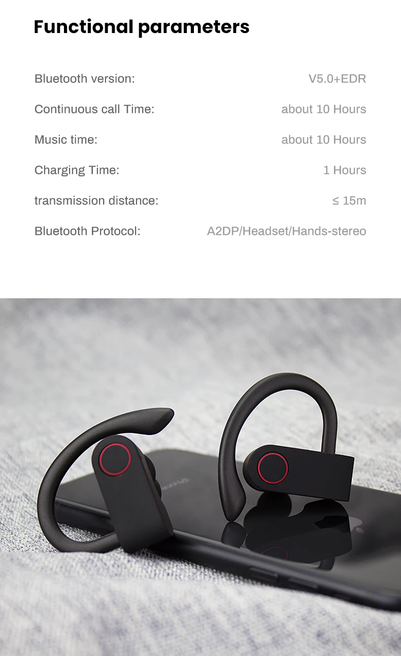 McGeSin A9 Tws Bluetooth Wireless Headphone Sport Earphone V5.0 Running Sport Headset Stereo Wireless Earbud Waterproof With MIC