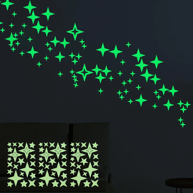 1 Pack Fluorescent Wall Sticker Stars Moon Home Decor Luminous Space Planets Wall Stickers Boys' Children Room DIY Decals