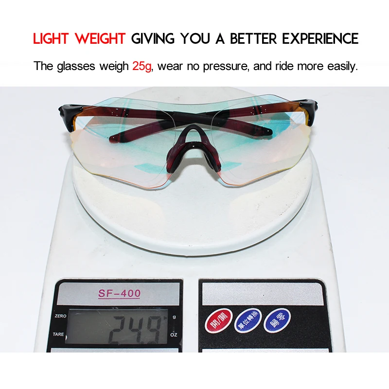 Profession Photochromic Red Riding Mirror Mountain Bike Goggles Cycling Eyewear Bicycle Sunglasses Cycling Glasses