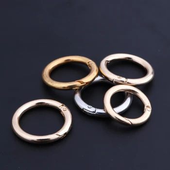 

5pcs 20mm 25mm Silver Gold Spring Clip O Round Carabiner Snap Clip Trigger Hook Spring Keyring Key Keychain DIY Accessories