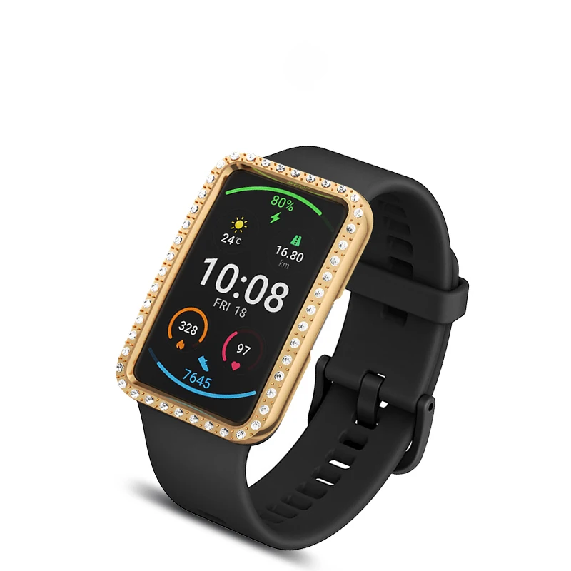 TPU Soft Luxury Diamond Protector Case Shell Edge Frame For Huawei Watch Fit Strap Band Protective Film Strap For Huawei fit watch screen protector case watch protective case watch cover watch protective cover tpu protective case