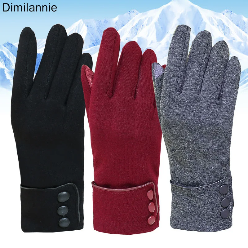 

Women Winter Outdoor Glove Cycling Sport Windproof Warm Mirco Velvet Mittens Touchscreen Function Gauntlets