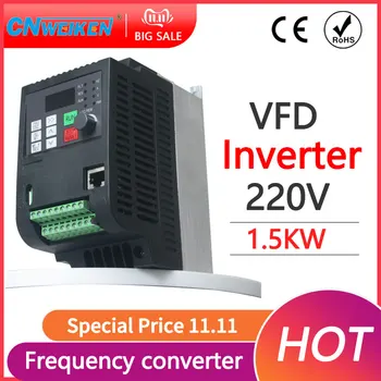 

VFD 2.2KW new inverter CNC Spindle motor speed control 220V 1.5KW/2.2KW/4KW 220v 1P input 3P OUT frequency inverter for motor