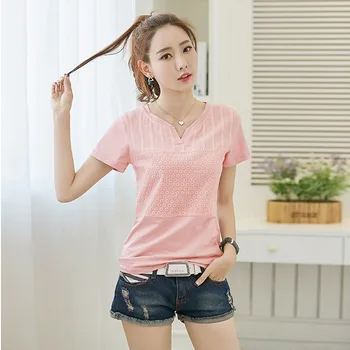 

2020 Women Cotton Fashion Cotton Ladies Tee Shirt Short Sleeve Tops Tee Shirt