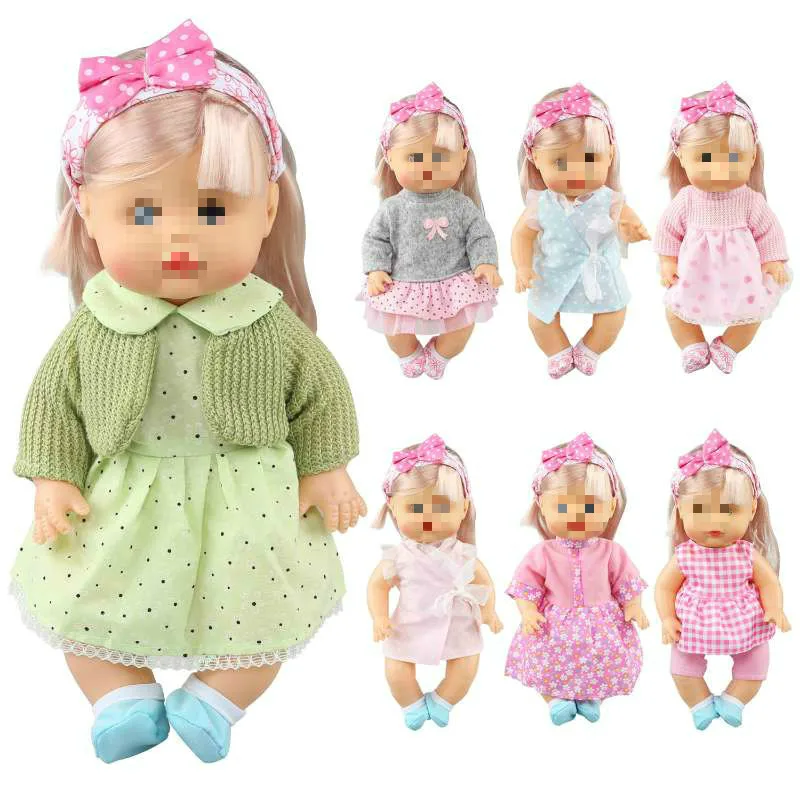 6 suits no doll A Розовая Одежда для куклы для детей 12-14 лет, Одежда для кукол, одежда для девочек, оригинальная Роскошная Одежда нашего поколения, 6 стилей, Одежда для кукол 12-14 дюймов - Цвет: 6 suits no doll A