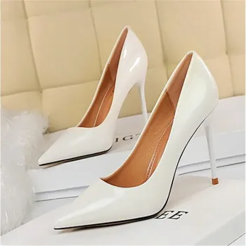 

BBZAI shoes woman Superior quality 10cm Thin Heels Pointed Toe wedding princess dress pumps good quality princess dress sho