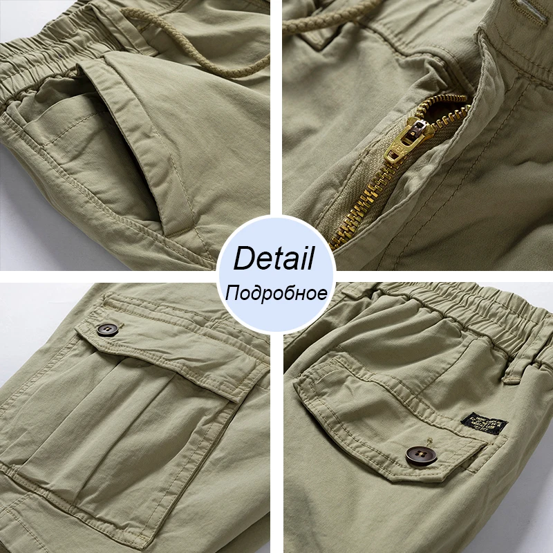 Men Summer New Premium Stretch Tactical Cotton Cargo Shorts Men Streetwear Pockets Shorts men Casual Fashion Loose Beach Shorts
