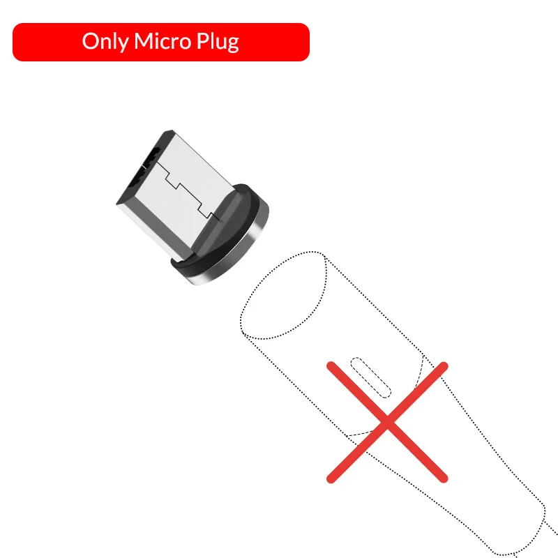 TOPK AM60 3rd Magnetic Micro USB Cable Nylon Fast Charge USB Data Cable for Xiaomi Samsung Huawei Magnetic Charging Cable - Цвет: Only Micro Plug