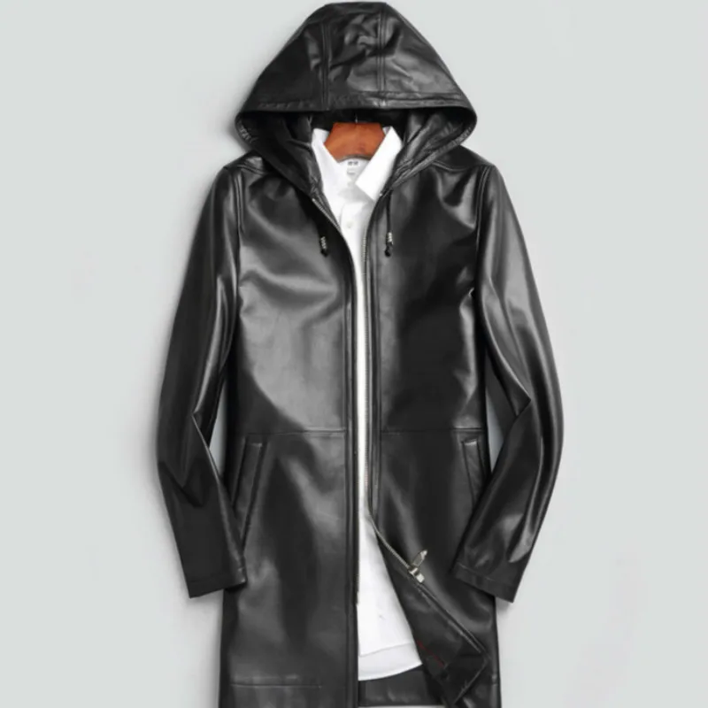 

Genuine Leather Jacket Real Sheepskin Leather Jacket Men Spring Autumn Windbreaker Leather Coats Veste Cuir Homme 6173 YY372