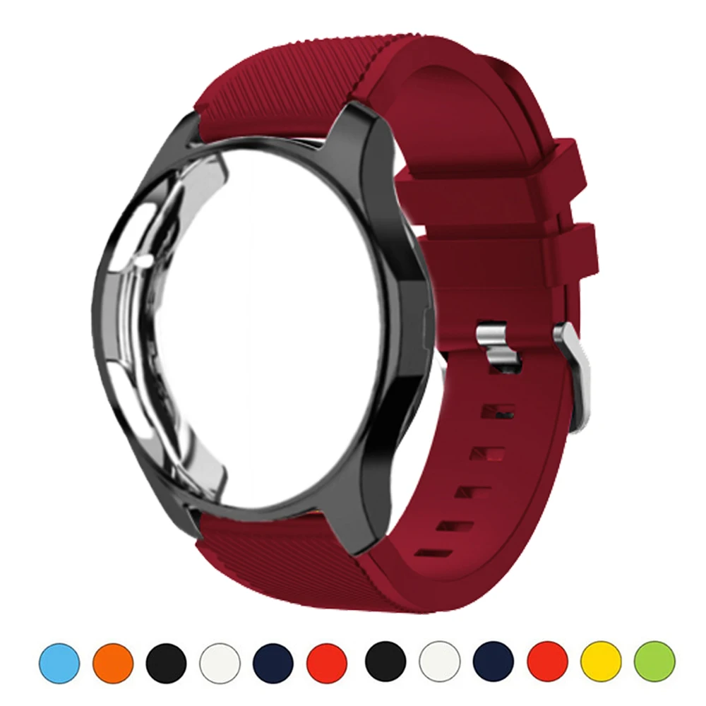 Чехол и защитный ремешок силиконовый для Samsung Galaxy watch 46 мм/42 мм Gear S3 Frontier band