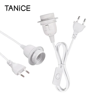 

TANiCE 3Pcs White E27 Lamp Base Holders E27 socket With 3.5mm Power Cable And Switch For The Light Bulb Lamps With E27 Thread