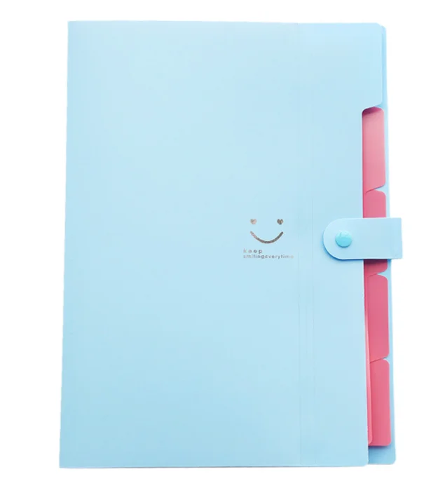 Sky Blue А4 Размер письма пластиковая расширяющаяся папка для файлов 5 Карманный аккордеон органайзер для документов для школы, офиса, бизнеса - Цвет: Sky Blue