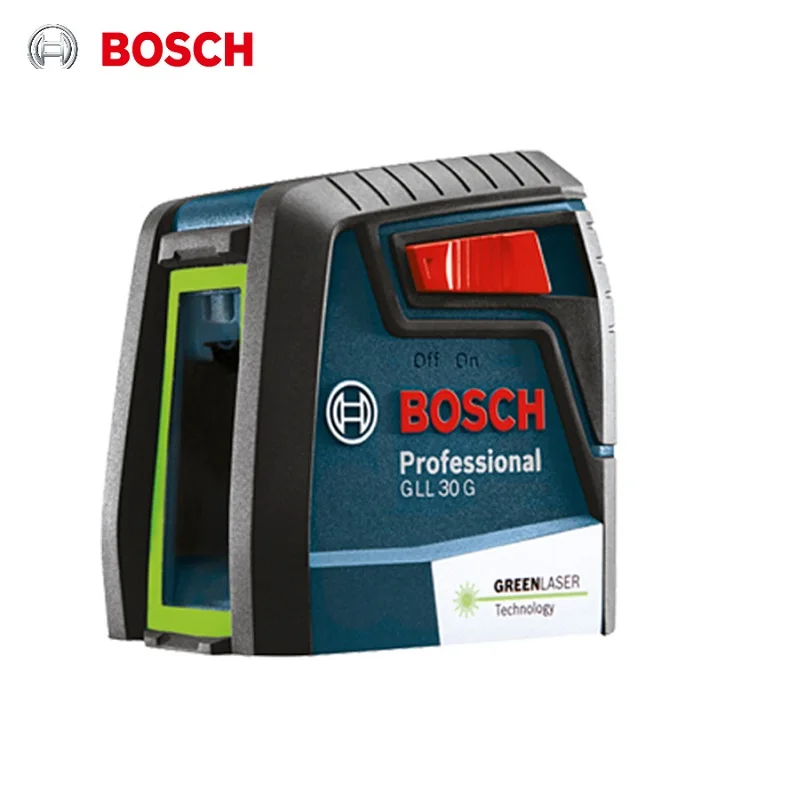 Лазерный нивелир Bosch GLL30G, высокоточный зеленый светильник, двухлинейный горизонтальный и вертикальный лазерный нивелир, светильник Лазерный нивелир Bosch GLL30G, высокоточный зеленый светильник, двухлинейный горизонтальный и вертикальный лазерный нивелир, светильник