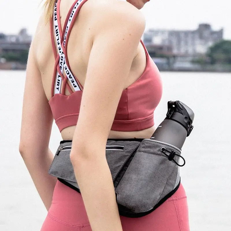 Sport Running Jogging Hiking Water Bottle Holder Reflective Waist Bag Fanny Pack