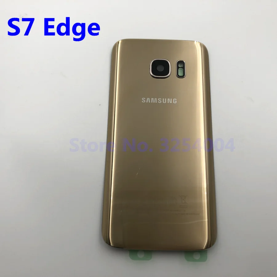 S7 Edge Gold Для samsung Galaxy S7 Edge G935 S7 G930 задняя крышка батарейного отсека Корпус Замена запчастей+ Ушная камера стеклянная рамка объектива - Цвет: S7 Edge Gold