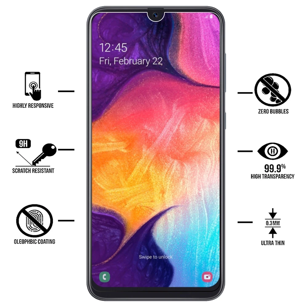 2 шт./лот закаленное Стекло для samsung Galaxy A20 A30 A40 A50 A60 A70 защитный Стекло A305F A405F A505F A6060 A705 пленка для передней панели