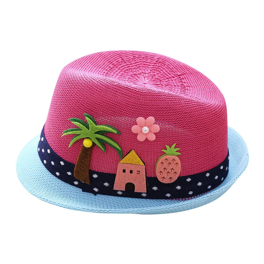 Boys and girls jazz hat embroidered coconut tree Toddler Infant Sun Cap Outdoor Baby Girls/Boys Hat Jazz Cap For Baby 