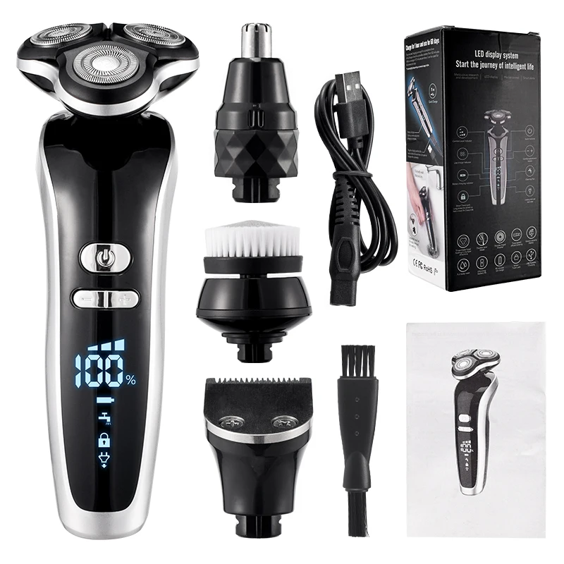 de barba elétrica usb recarregável profissional aparador