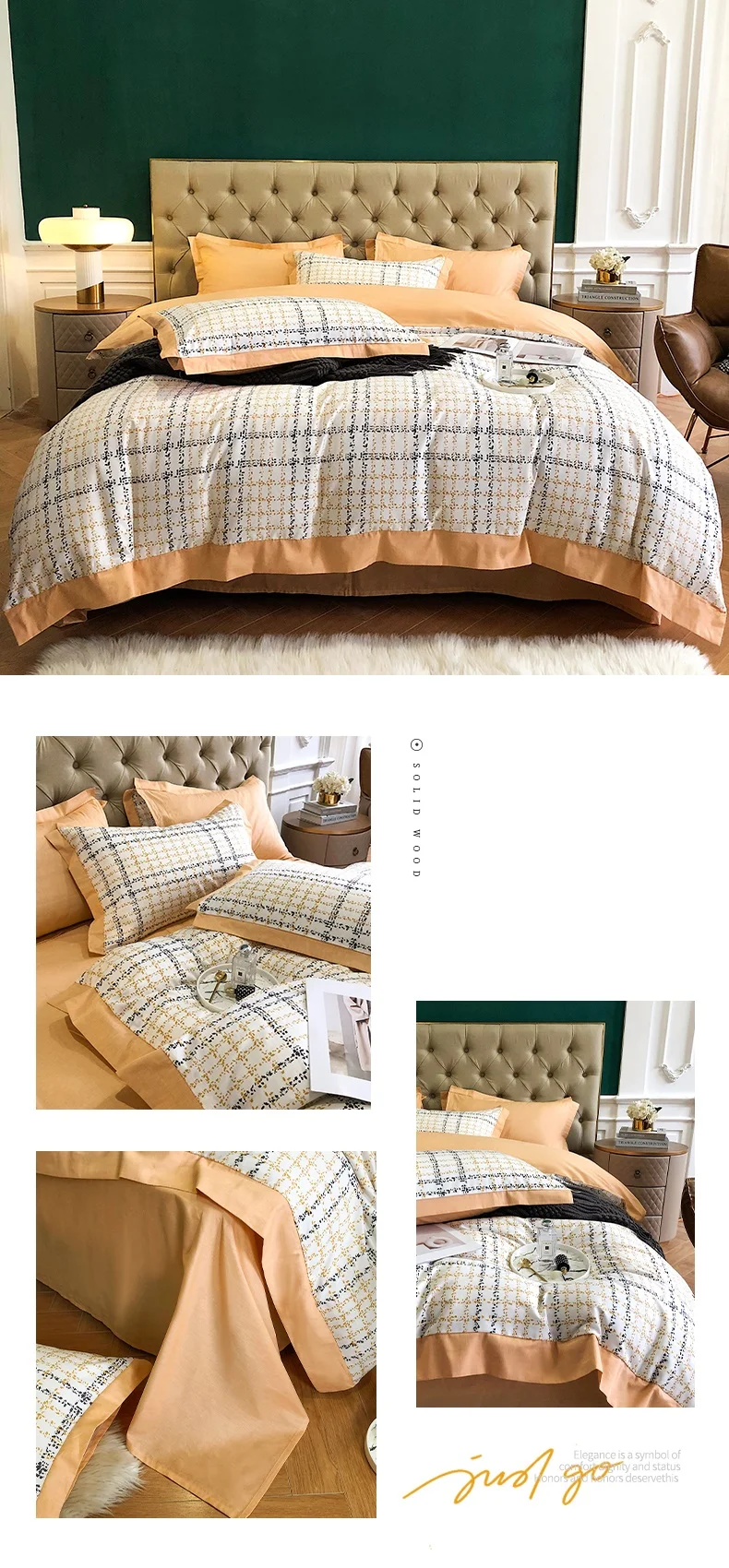 Waliicorners 40S Egyptian Cotton Stripe 4Pcs Bedding Set Plaid Quilt Cover Bed Comforter Set Mattress Cover Bed Linen Pillowcase 16 Hab2cb7f212ce43d99fcf1d35be8ece7d0