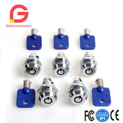 5 Pcs / lot Arcade Machine Parts Short Cash Door Tool Box Tubular Cam Locks + 5x Same Number Keys for Arcade Game Machine