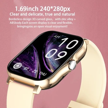 2021 New Women Smart watch Men 1.69" Color Screen Full touch Fitness Tracker Men Call Smart Clock Ladies For Android IOS+BOX 2