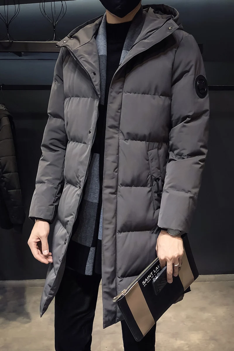 Discount 2019 Men Casual Hooded Parka Printed Winter Men Fashion Patchwork Cotton Slim Fit Coat Thick Warm Homme's Zipper Jacket