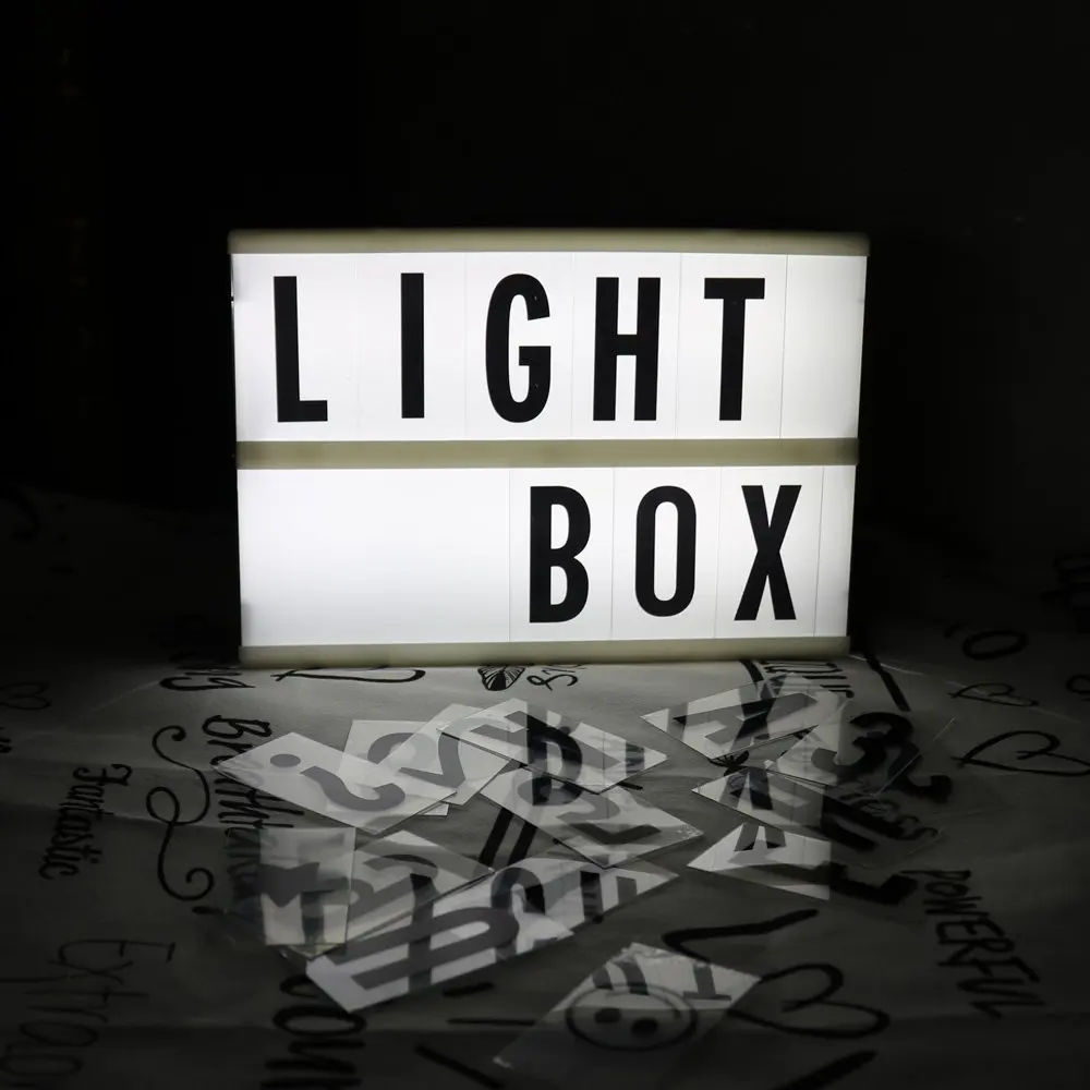 A5 Размер кинематографический светодиодный светильник box Up 104 шт. буквенные знаки лайтбокса доска для сообщений домашняя Ночная лампа Настольный декоративный светильник ing