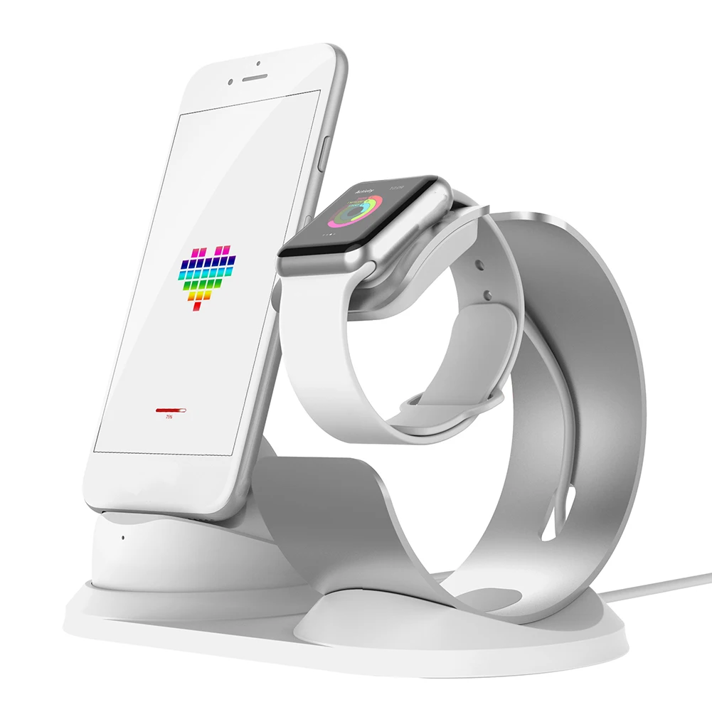 2 в 1 Алюминиевый сплав часы зарядный стабилизатор кронштейн для iPhone iWatch