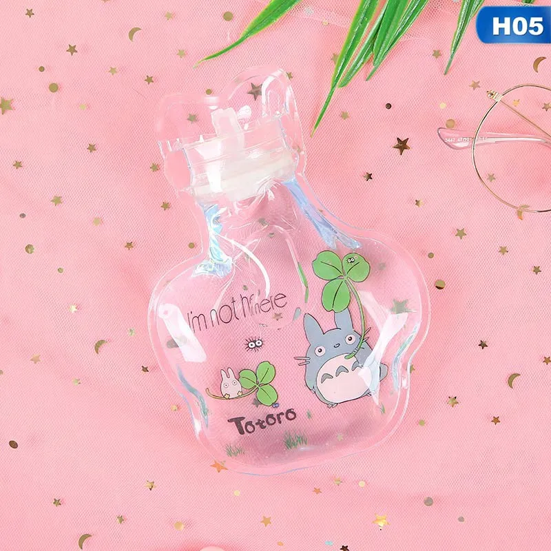 H05 1 шт. Мультяшные Kawaii Animal прозрачные ручные Po теплые портативные бутылки для воды ручной Подогрев ног наполнение водой бутылки для горячей воды - Цвет: H05