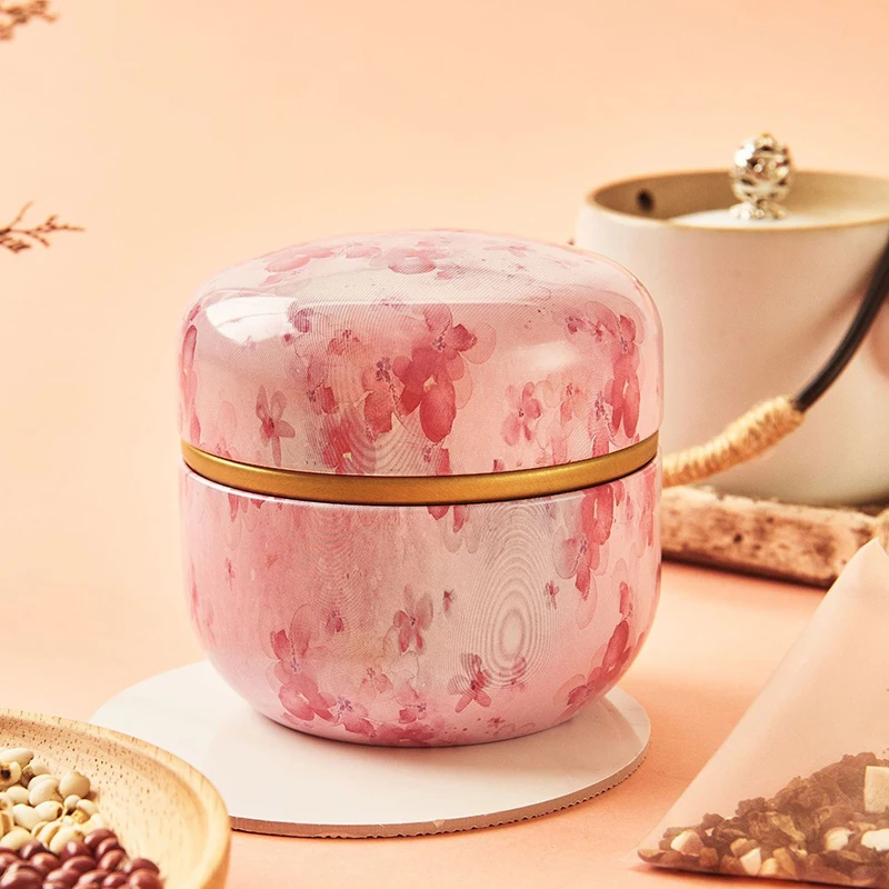 Theecontainers Japanse kruidenthee blikjes Snoep Snacks Kleine ronde blikjes Mini draagbare blikjes Verpakkingsdoos_voghion.com