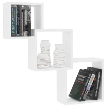 

3PCS Cube Wall Shelves Modern Artwork Storage Rack Organization Kitchen/ Kid Room DIY Wall Decoration Holder Home Decor White