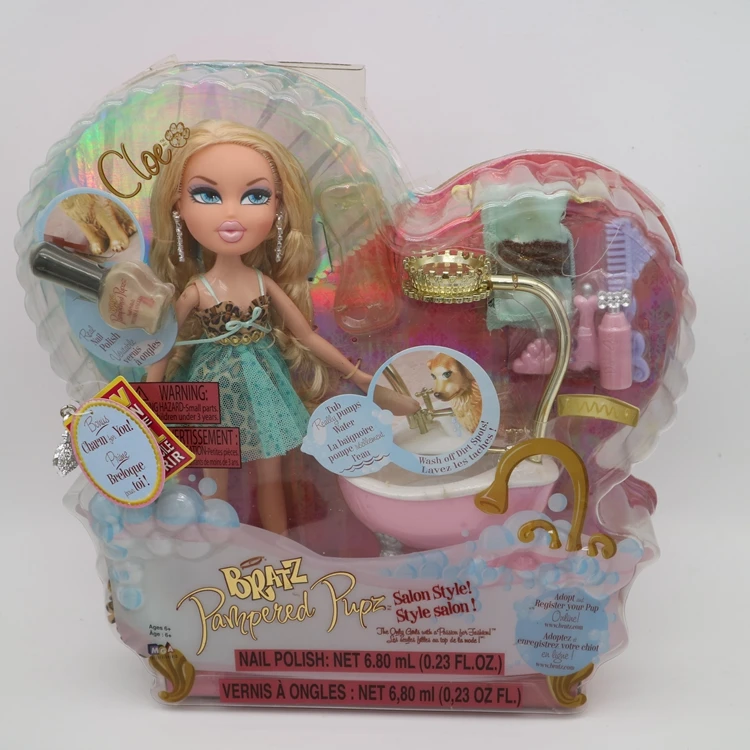 Коробочный Bratz Кукла щенок ПЭТ Купальный дом с сушеным лаком для ногтей и аксессуары для ванны лучший подарок для девочки