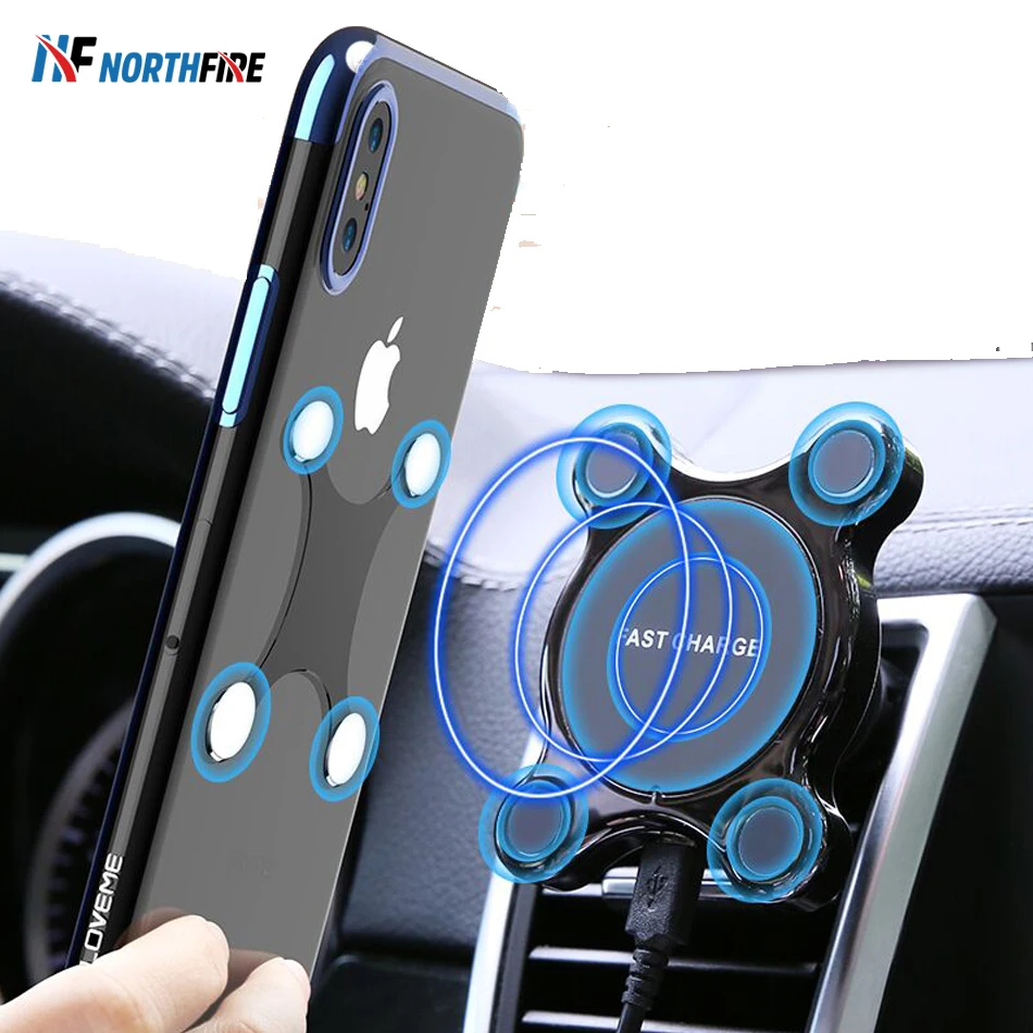 

NORTHFIRE Car Wireless Charger Magnetic Car Phone Holder Stand For iPhone 11 Pro Max Qi Fast Charging Air Vent Dashboard Bracket