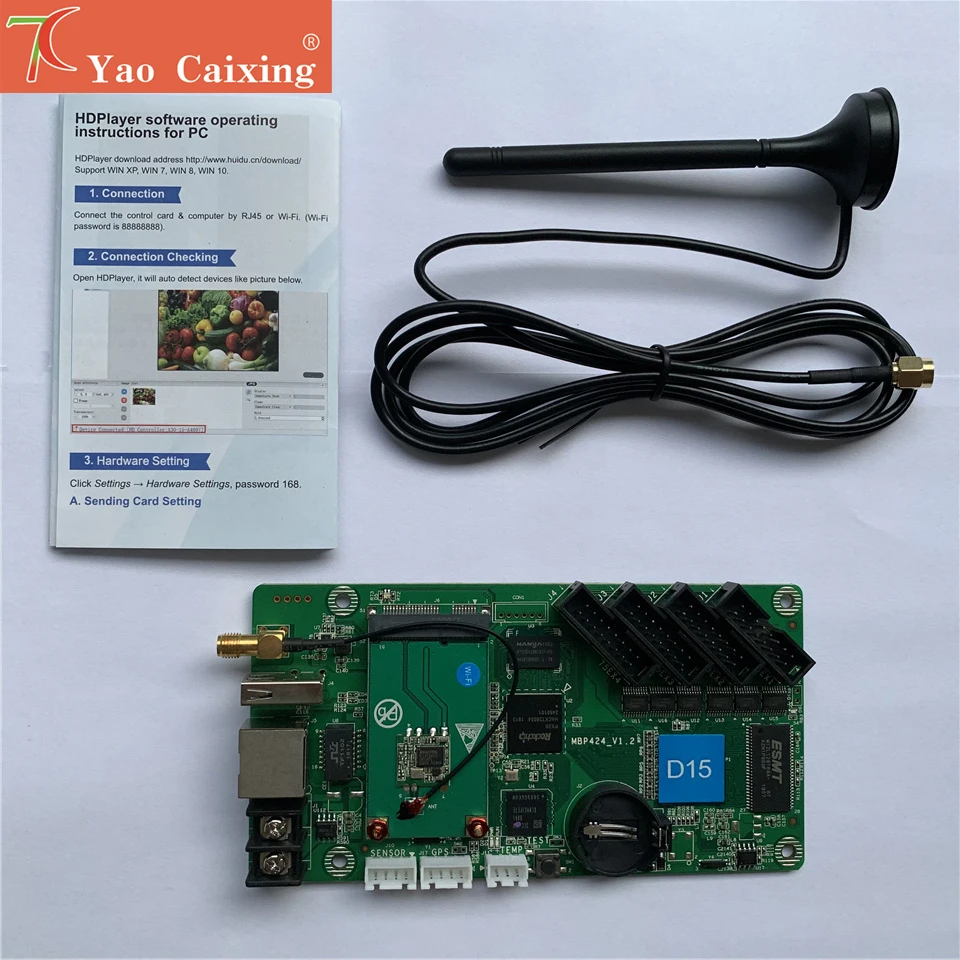 HD-D15 контроллер с wifi rj45 usb асинхронная контрольная карта p2 p2.5 p3 p4 p5 p6 p8 p10 rgb Полноцветный точечный матричный СВЕТОДИОДНЫЙ экран