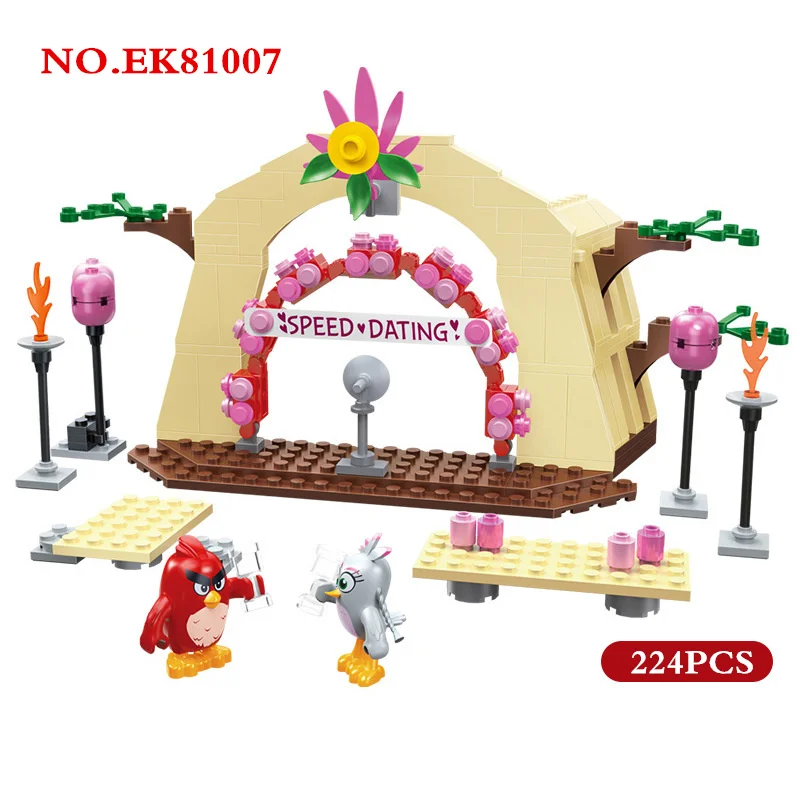 EK81007 NO BOX Фильм Мультфильм Сердитый трюк угощение свиньи милые птицы остров орла секретный лабораторный замок модель комплект строительные блоки кирпичи детские игрушки - Цвет: EK81007 NO BOX