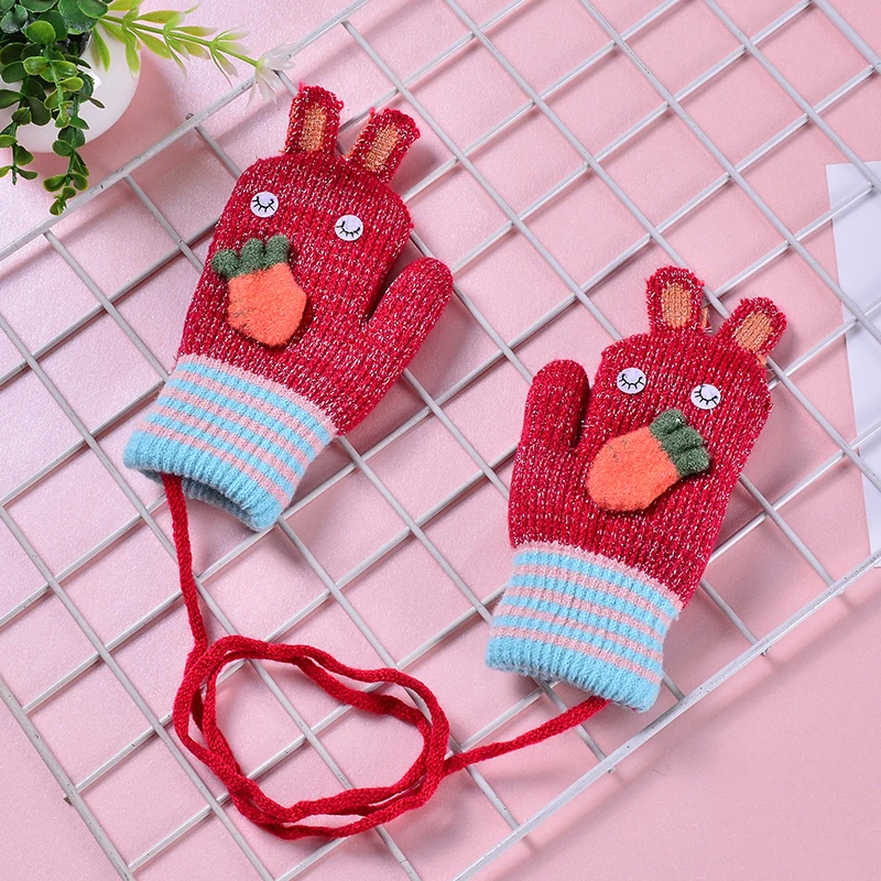 Детские перчатки с рисунком для детей 3-4-5-6 лет, дышащие перчатки, перчатки для экрана, модные перчатки, Детские Зимние теплые перчатки