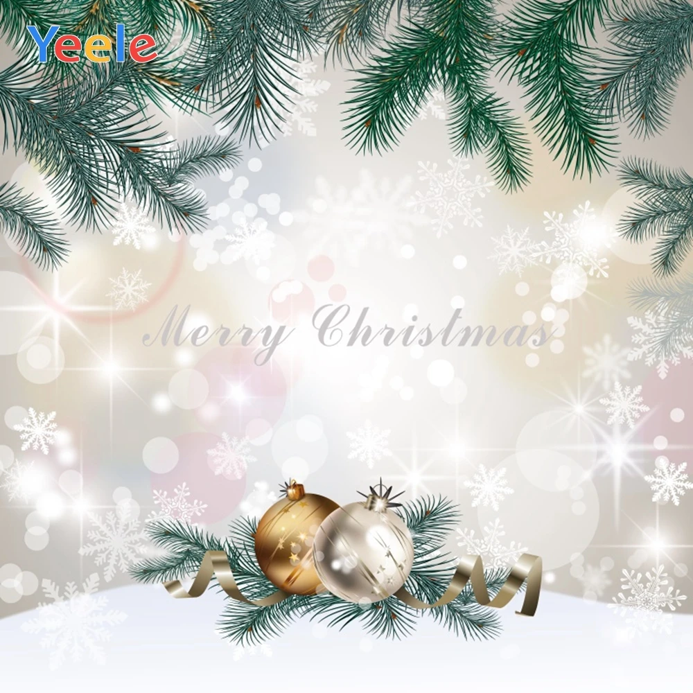 

Yeele Merry Christmas Backdrop Pine Snow Baby Shower Kids Birthday Party Custom Vinyl Photography Background For Photo Studio