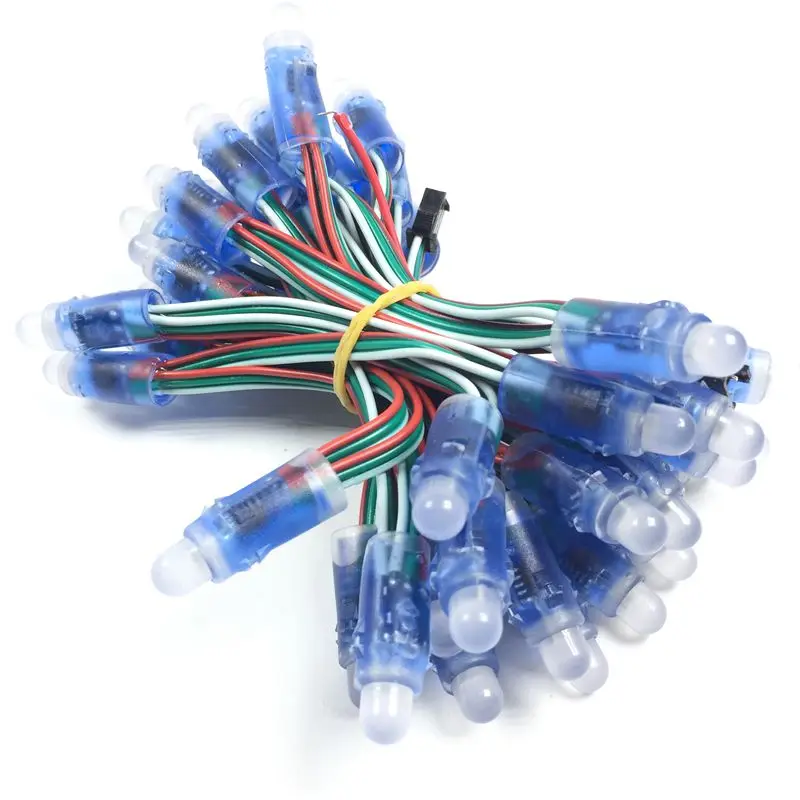 50 светодиодный s 12 мм WS2811 2811 IC полноцветный пиксельный светодиодный модуль светильник вход DC5V IP68 водонепроницаемый RGB цветной цифровой светодиодный пиксельный светильник