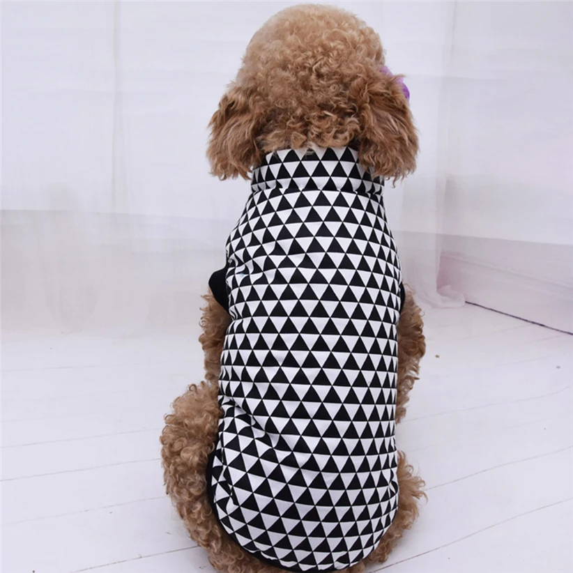 Transer с геометрическим принтом, зимняя одежда для маленьких собак, без рукавов, стоячий воротник, куртки для собак, плюшевый щенок, костюм 9nov