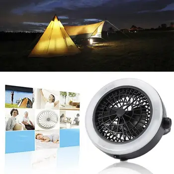 

Portable LED Tent Hanging Tent Light Ceiling Fan For Hiking Camping Outdoor Tent fan light battery + rechargeable Outdoor Tools