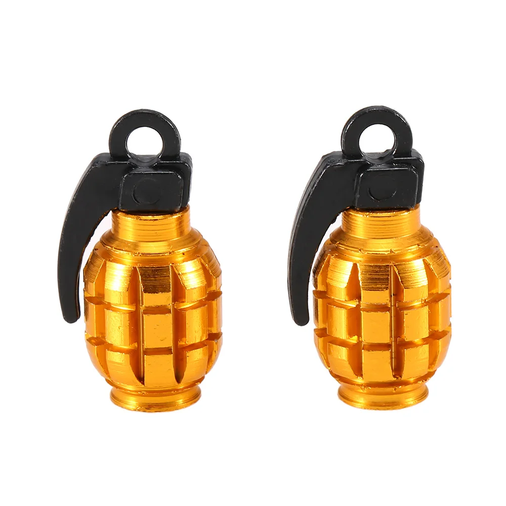 Gold 2 шт. колпачки для велосипедных клапанов, колпачки для воздушных клапанов, колпачки для шин, пылезащитные крышки для MTB шоссейного велосипеда, мотоцикла, Аксессуары для велосипеда - Цвет: Gold