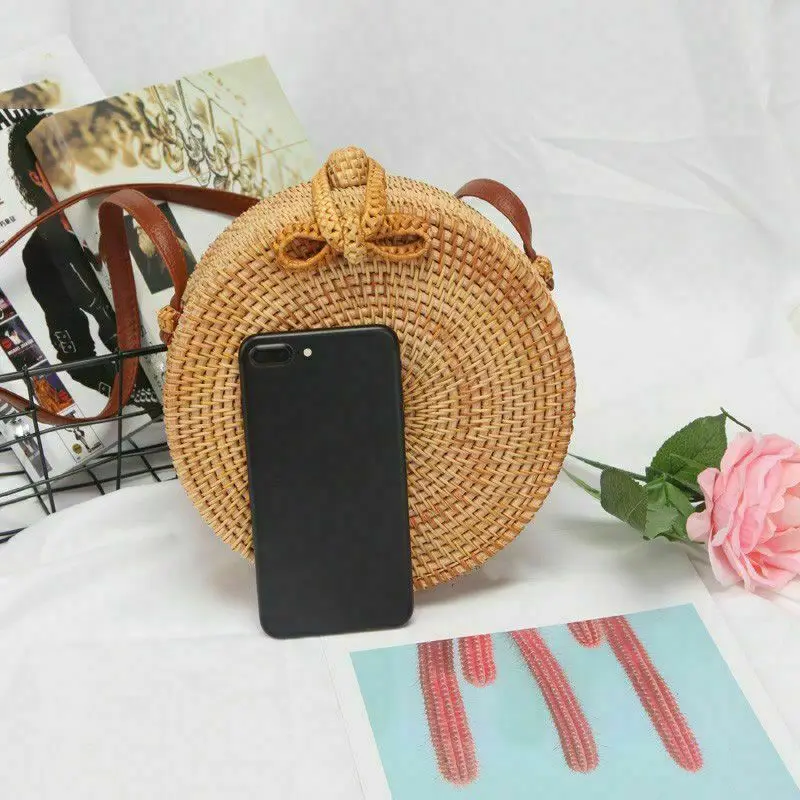 Женские сумки на плечо из ротанга Boho модные летние классические сумки через плечо