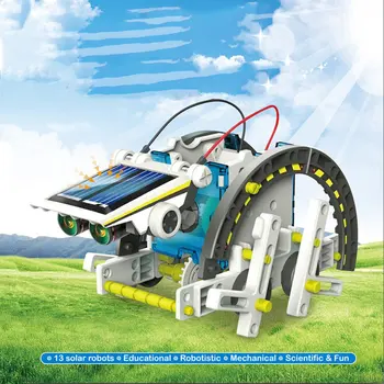 

13 In 1 Educational DIY Kit Solar Robots Toys Sunlight Powered Sunscreen Energy Battery Kids Children Gifts Car Gadget