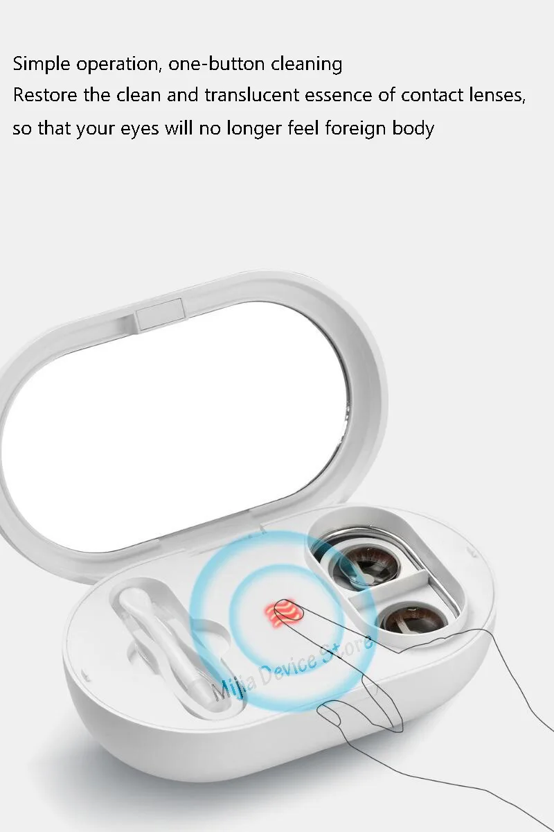 2021 Youpin Eraclean Contact Lens Ultrasonic Cleaning Machine 56000Hz High Frequency Vibration Timing Rechargeable Cleaner