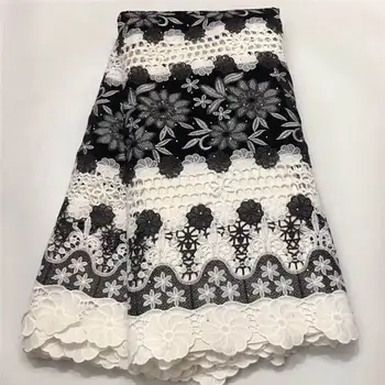 

High Quality African Tulle Guipure Cord Velvet Lace Fabric Latest Nigerian French Network Cord Lace Fabric With Stones For Dress