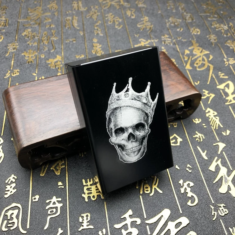 Металлический чехол для курительной сигареты, держатель для King Skull, карманная коробка, держатель для сигарет, контейнер для хранения, аксессуары для курения